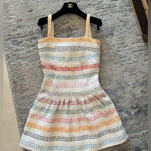 Authentic CHANEL Multicolor Striped Dress
